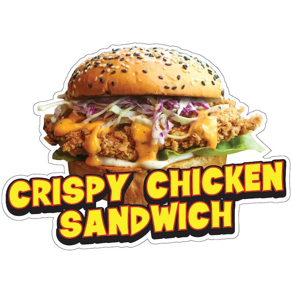 Signmission Crispy Chicken Sandwich Decal Concession Stand Food Truck Sticker, D-DC-24 Crispy Chicken Sandwich19 D-DC-24 Crispy Chicken Sandwich19 - main
